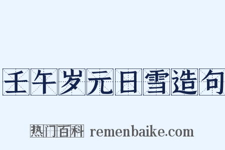壬午岁元日雪造句是什么意思的图片